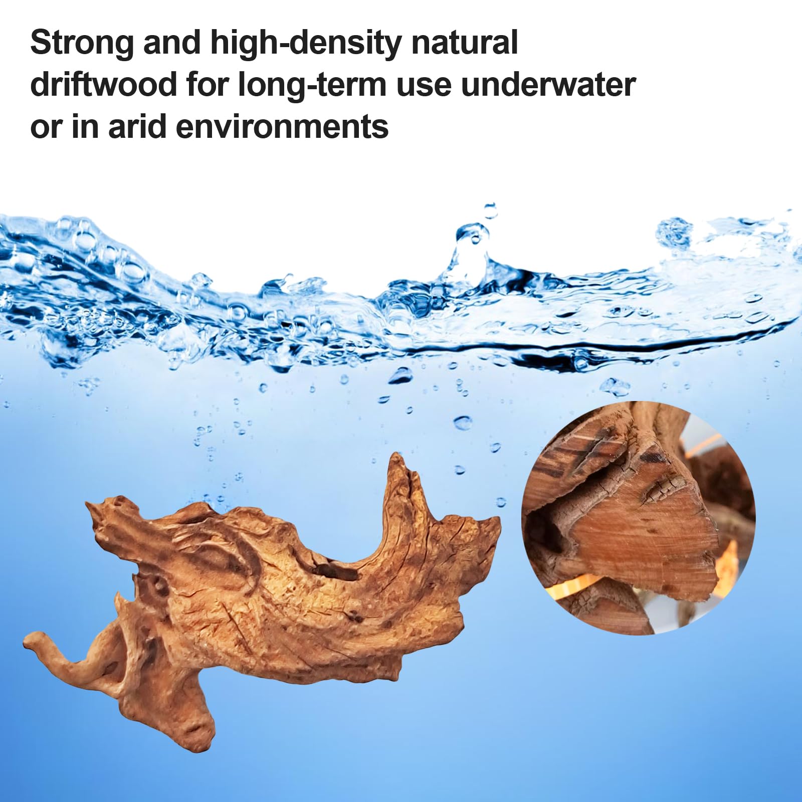 FUNOJOY décor en bois flotté, structure stable et décoratif pour terrariums et aquariums.