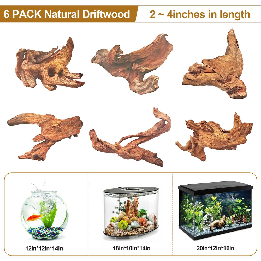 FUNOJOY branche naturelle, décor polyvalent pour bac à poissons et petits reptiles.