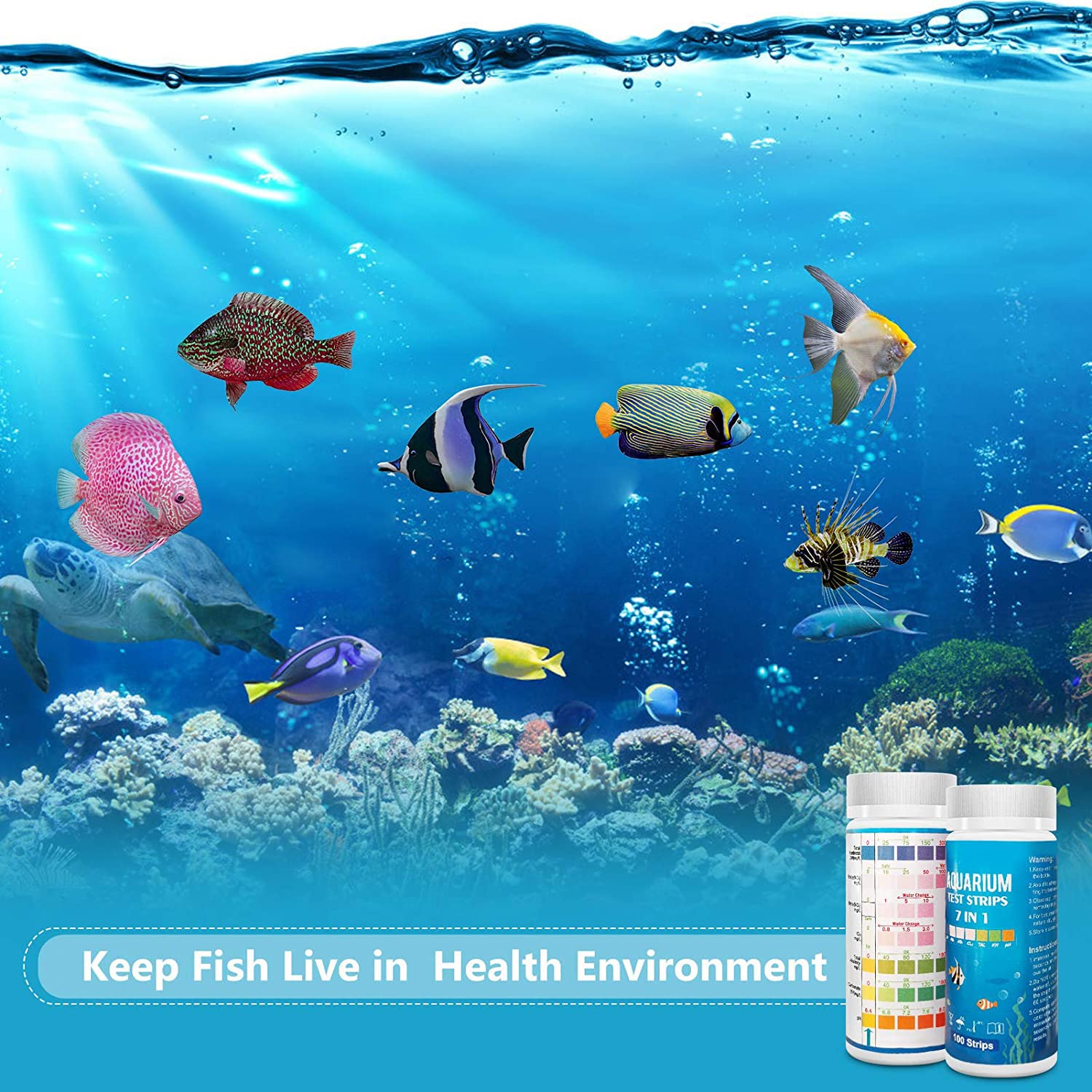 FUNSWTM bandelettes-test-aquarium-betta: outil pratique pour surveiller l’environnement du poisson.