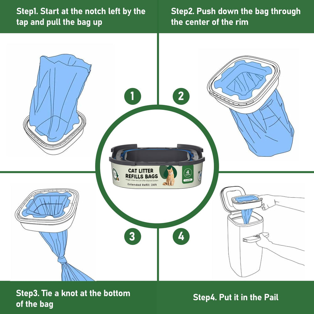Fununcat Cartouches de recharge Cat Genie XL Seau, grande capacité et élimination simple des déchets.