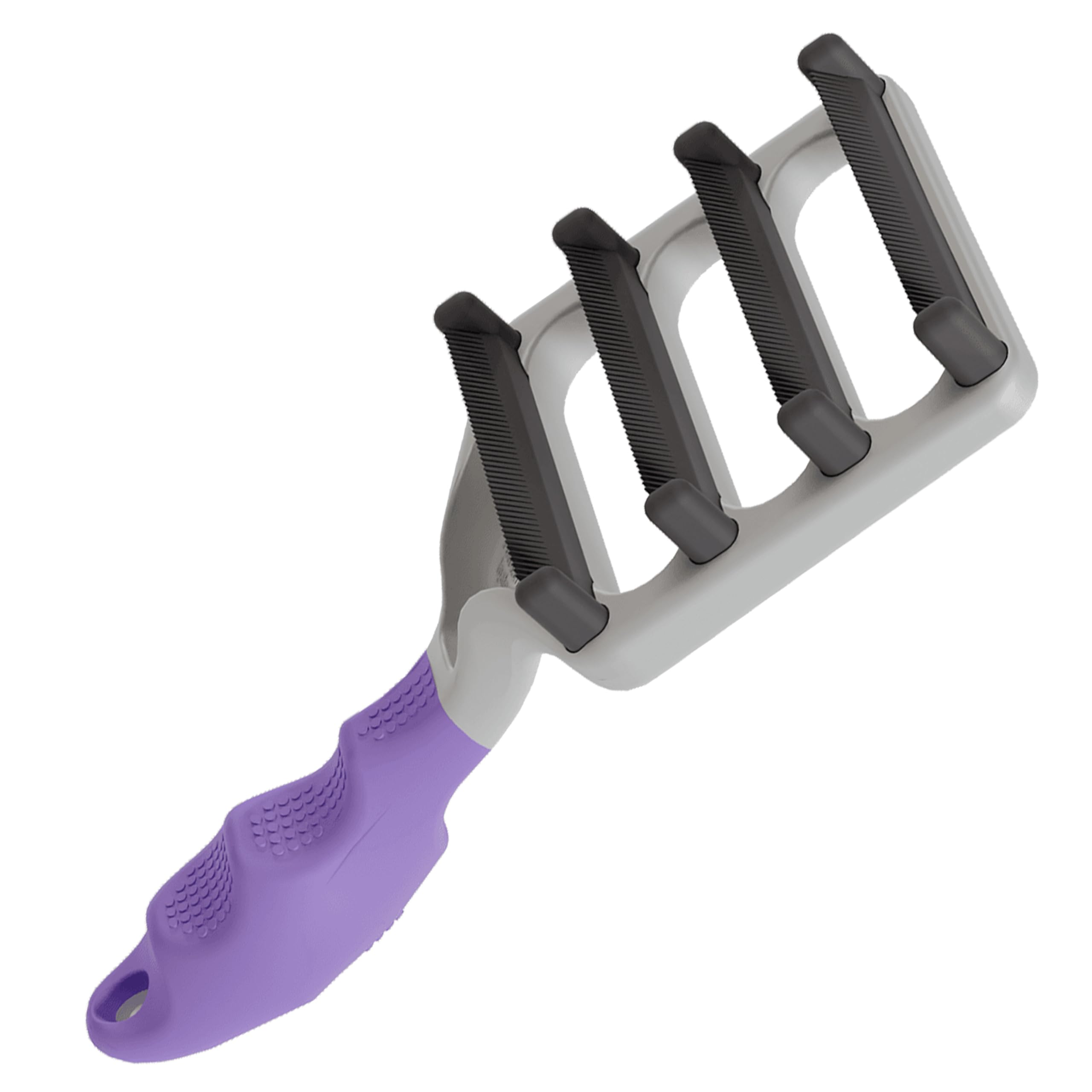 Brosse Fur4 dépilage poils longs chat avec 4 arêtes pour efficacité.