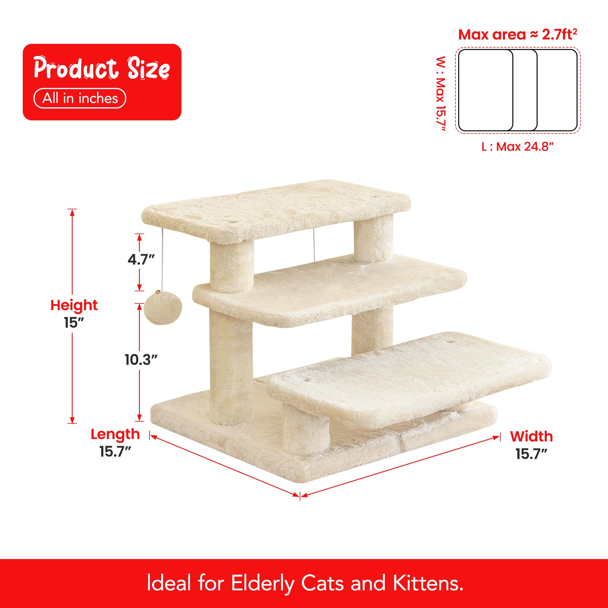 Furcato escalier adapté pour petits chats, aide à atteindre des zones élevées.