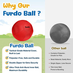 Balle Furdo de garde pour chien rouge, 25 pouces, encourage l'exploration et l'énergie.