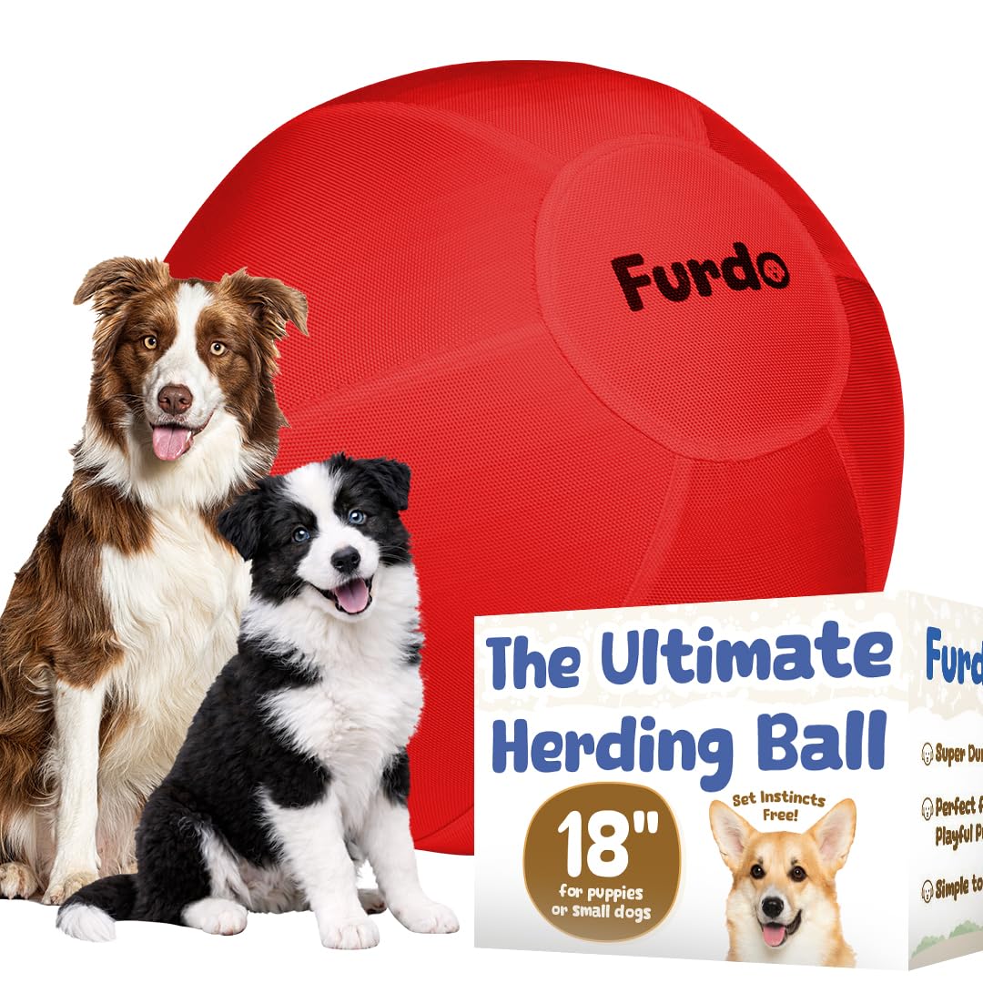 Furdo balle nylon 18 pouces rouge, housse résistante pour jeu d'entraînement et stimulation