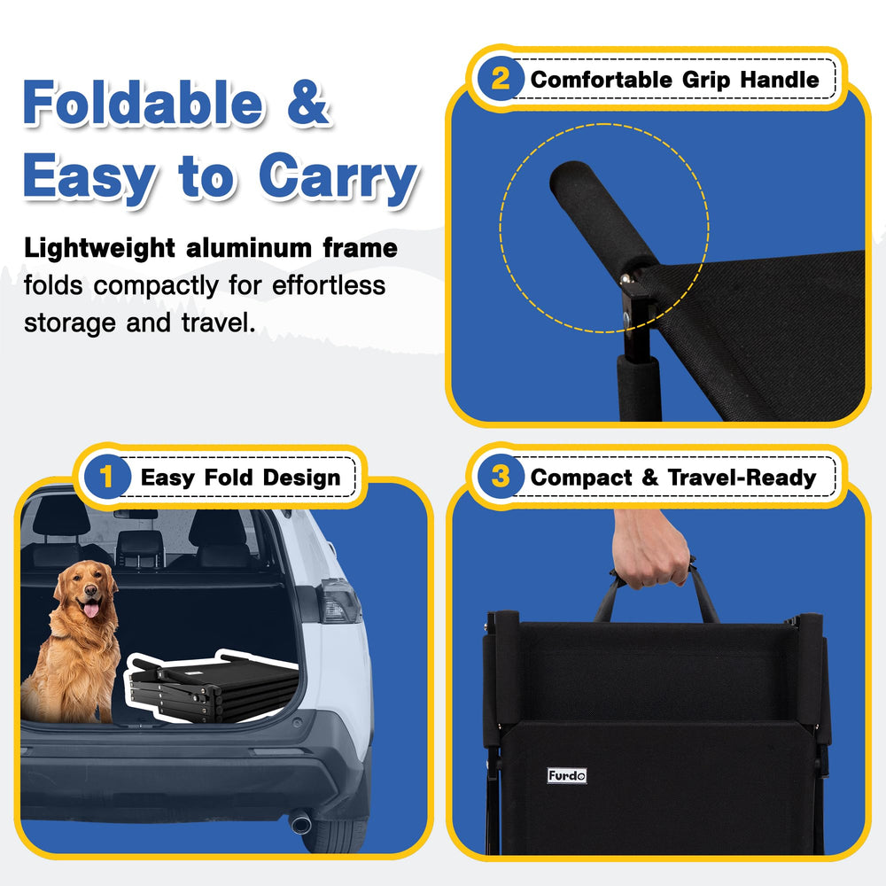 Rampe Furdo pour chien gros, accès sûr par la porte latérale du véhicule.