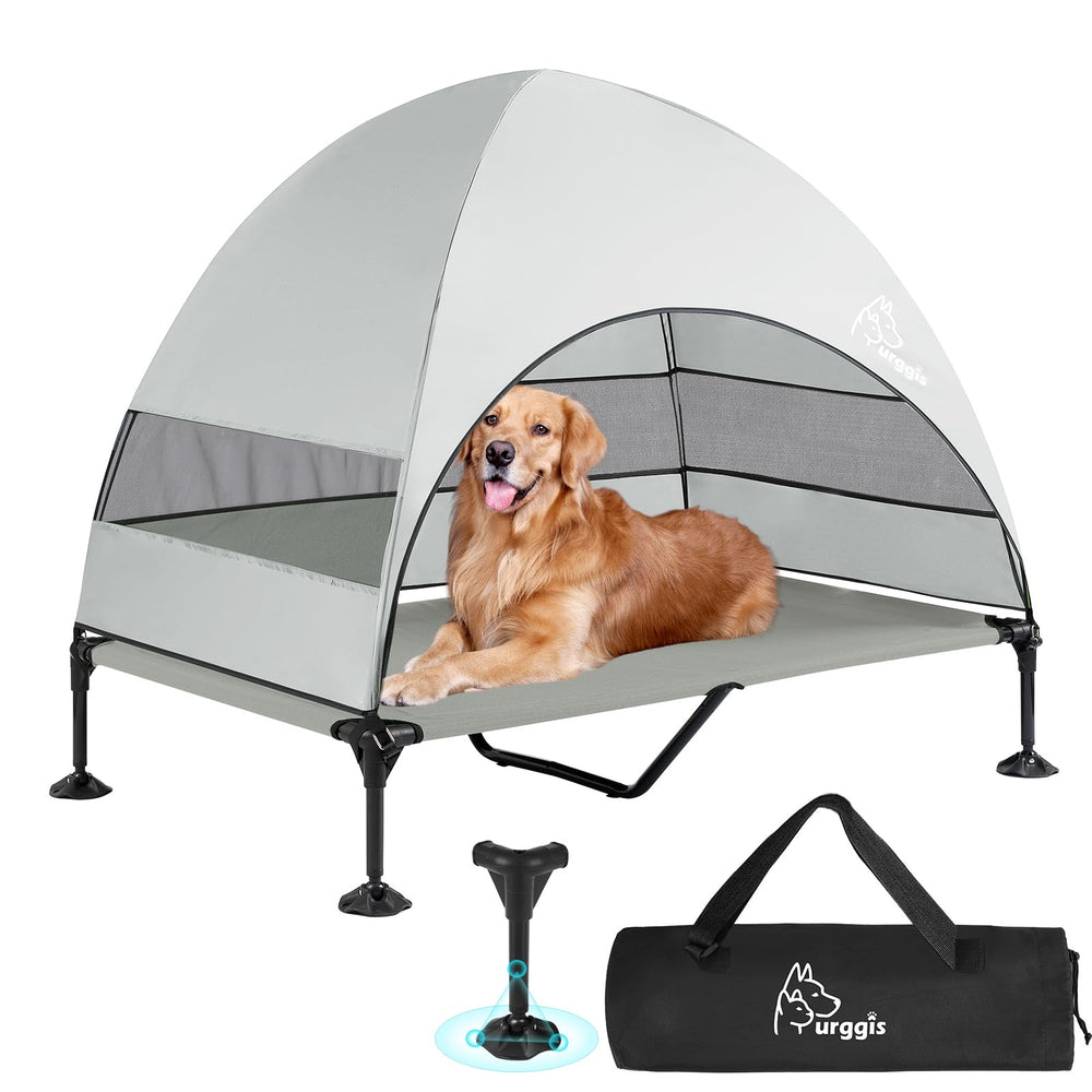 Furggis lit chien elevé avec canopie apporte ombre et confort en extérieur