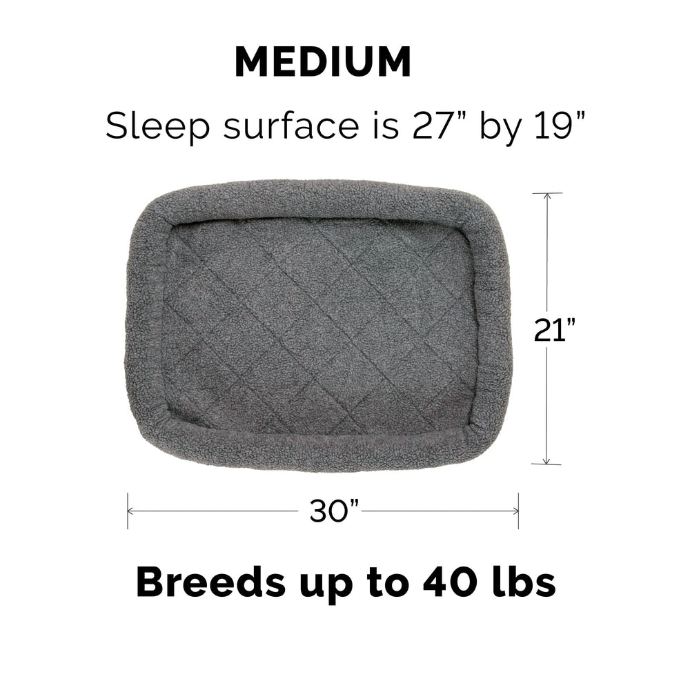 Bordures rembourrées Furhaven sherpa gris, soutien doux.