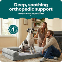 Furhaven canape-lit pour grand chien avec bolsters, repos securisé.