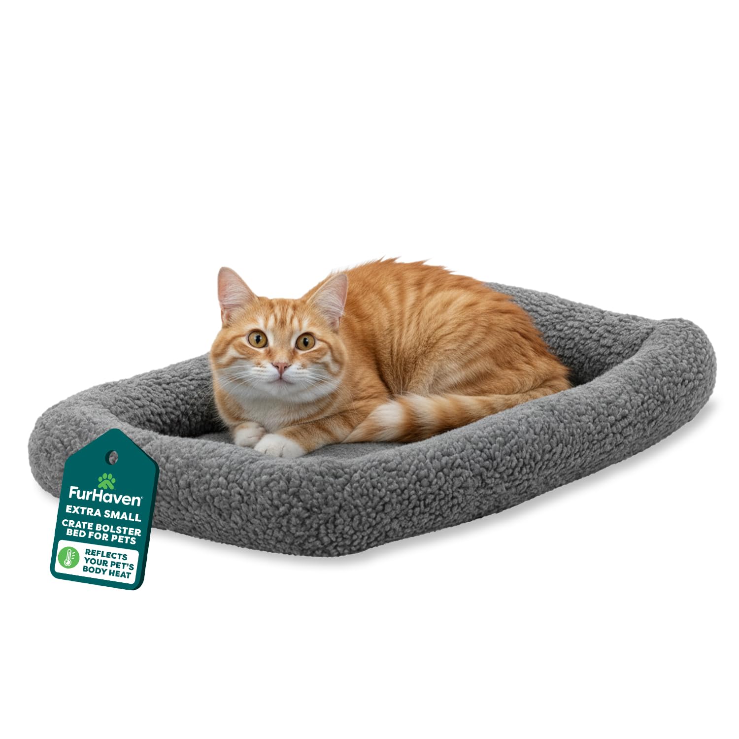 Coussin bolsters FurHaven pour petits chiens et chats, soutien durable en caisse.