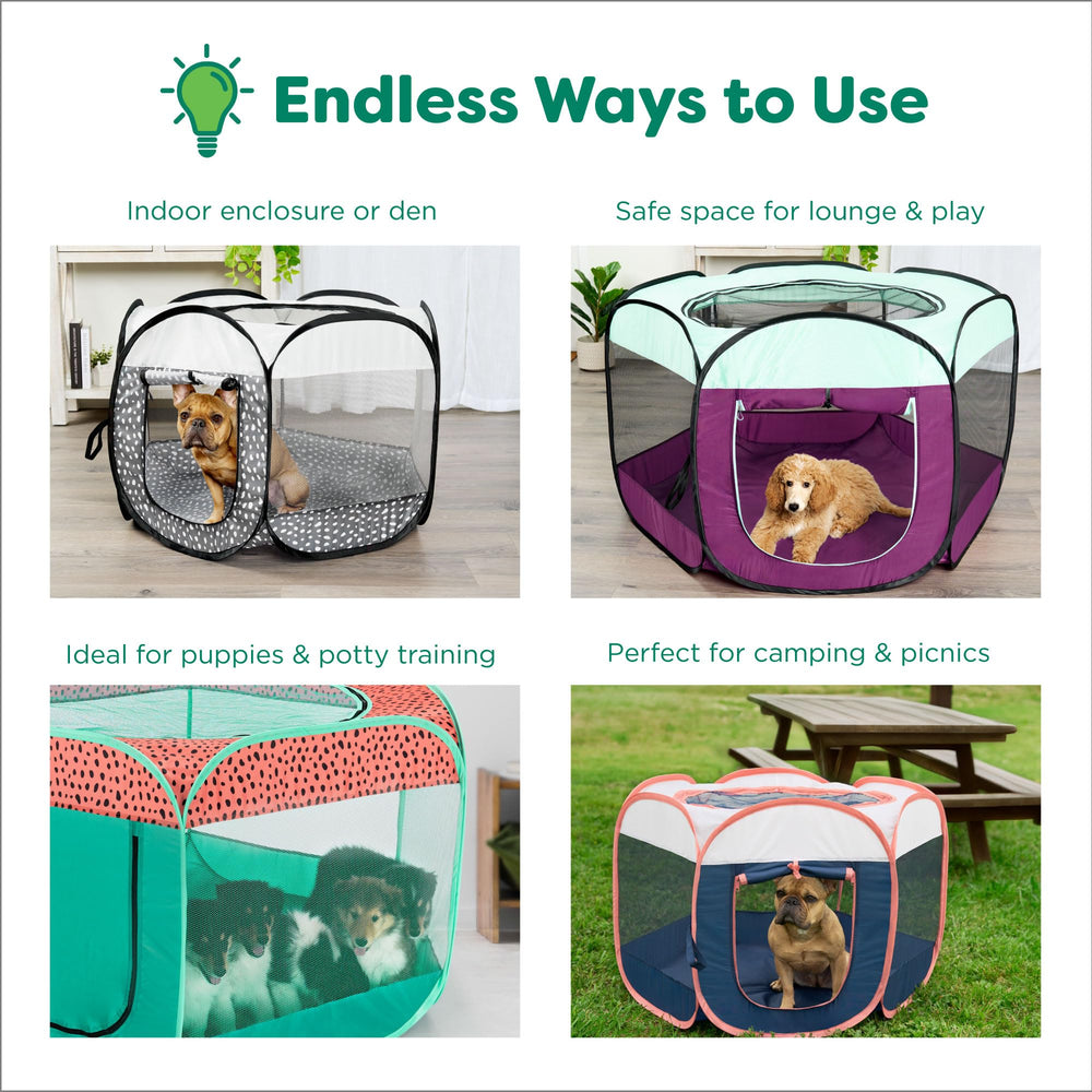 Dimensions Furhaven 47x40x30 pouces indiquées pour animaux de taille moyenne.