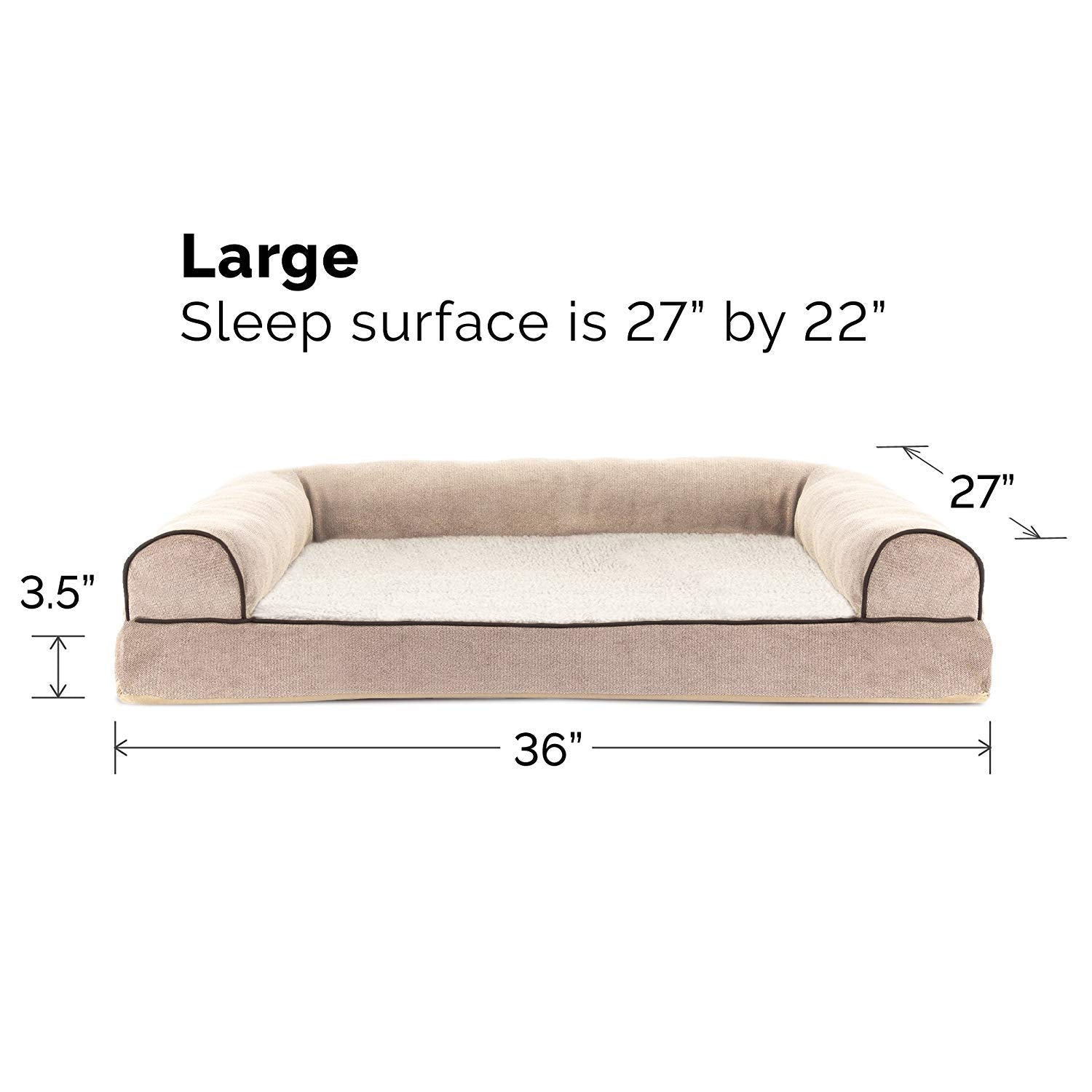 Grand format Furhaven 36x27 pouces pour chiens moyens à grands.