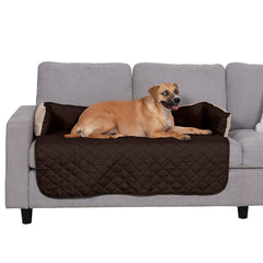 Housse Furhaven pour canapé imperméable espresso-clay protégeant taches et poils.