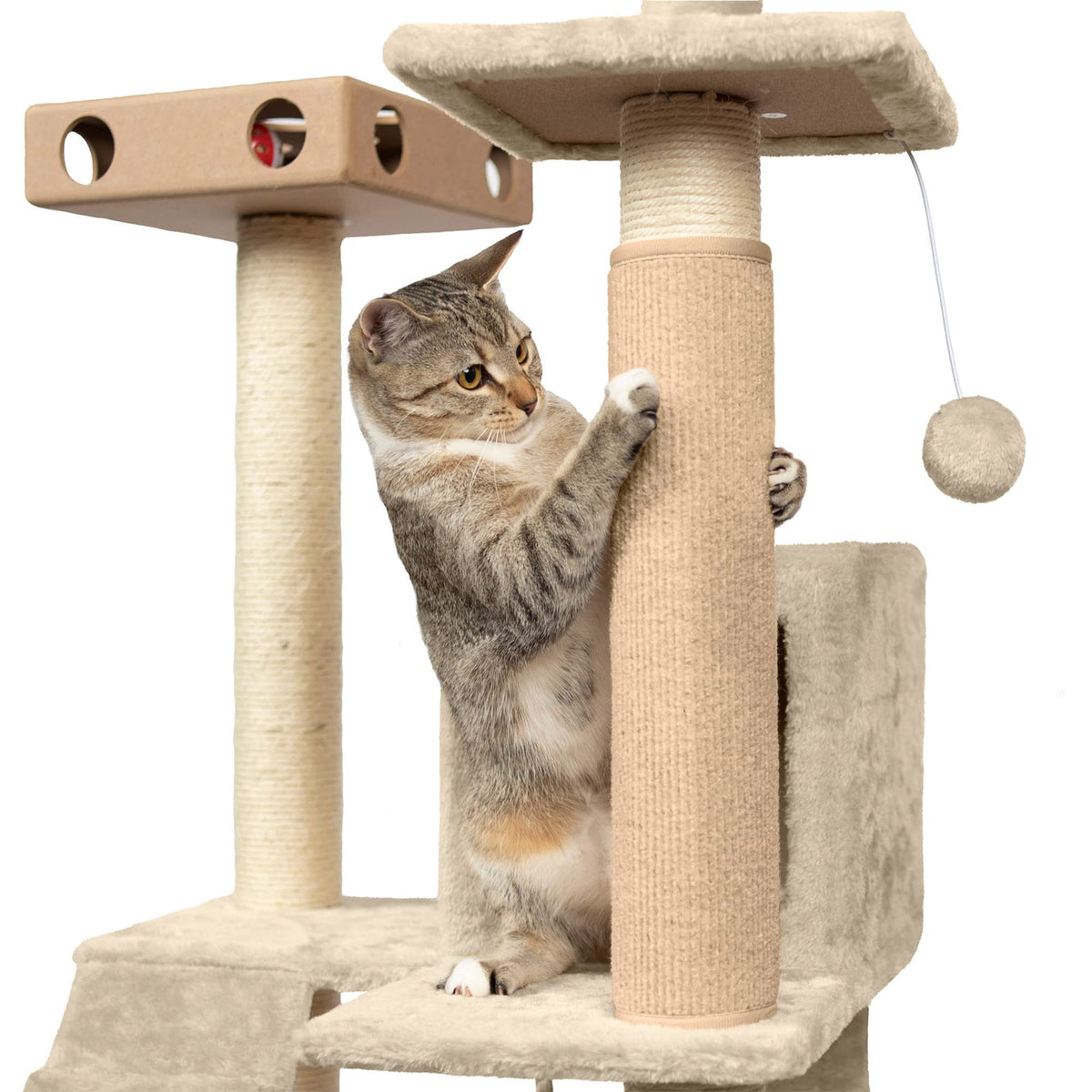 Housse enveloppante Furhaven pour poteau à gratter crème et petite taille