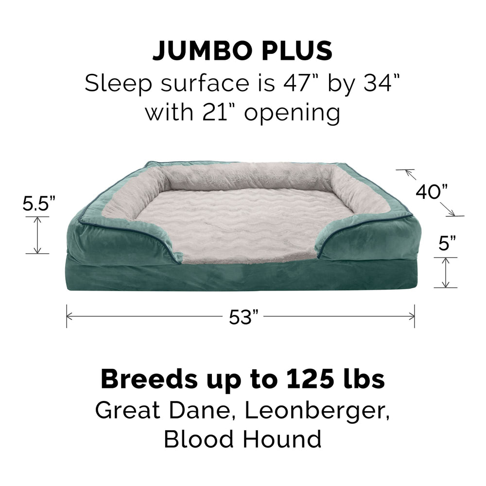 Dimensions 53 po x 40 po x 5 po pour matelas Furhaven en mousse.