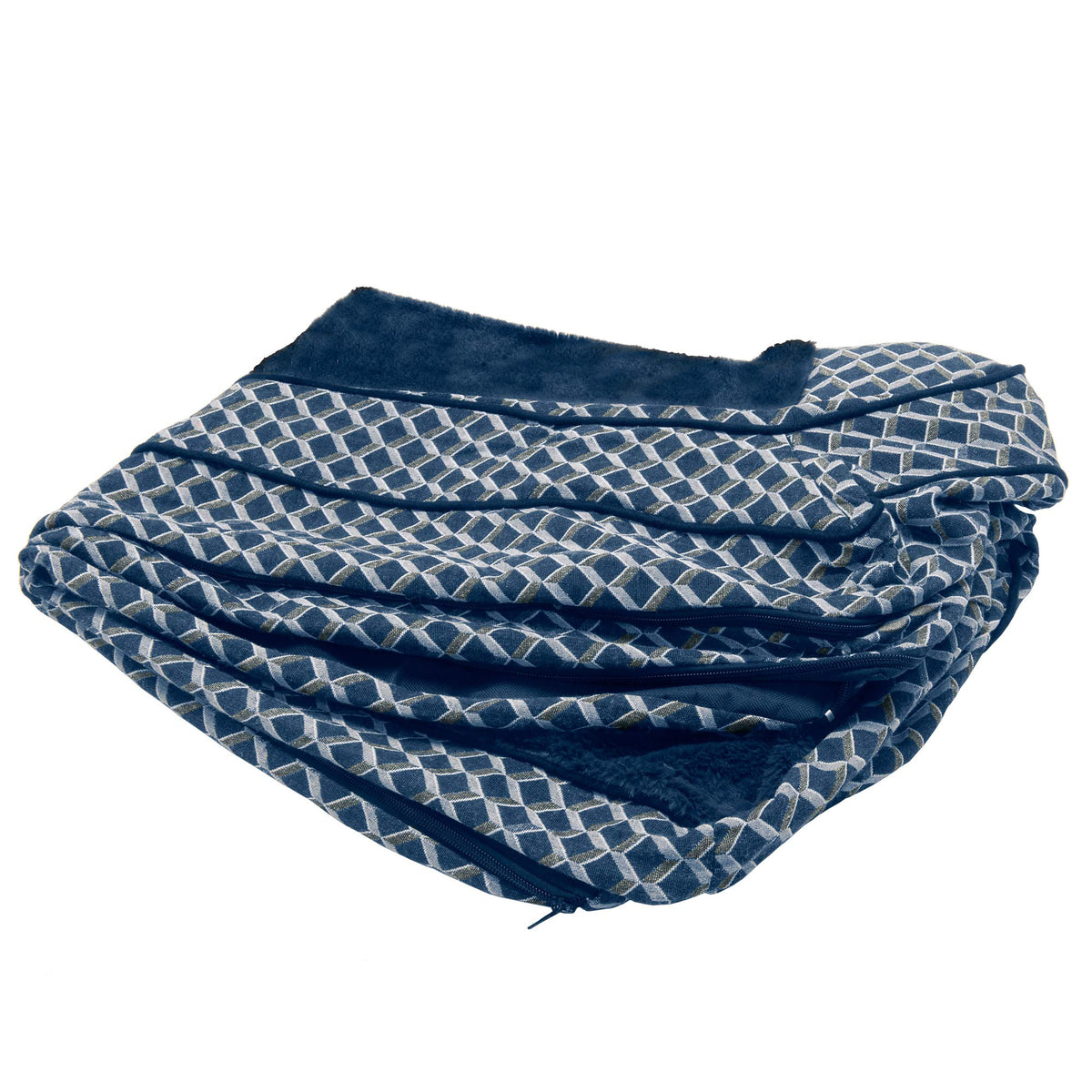 Housse Furhaven remplacement-lit-chien bleu diamant jumbo, confort durable.