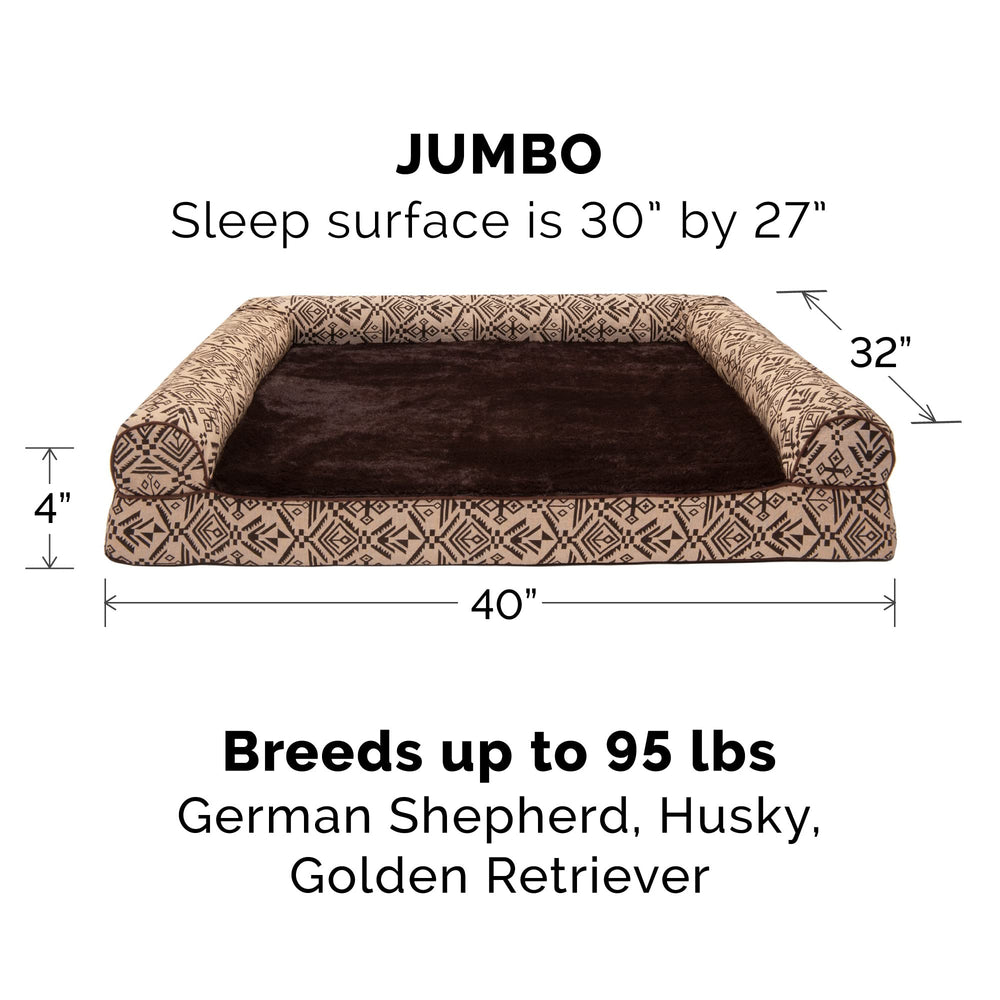 Housse Furhaven 40x32x4 Desert Brown, ajuste parfaitement le matelas du chien