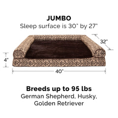 Housse Furhaven 40x32x4 Desert Brown, ajuste parfaitement le matelas du chien