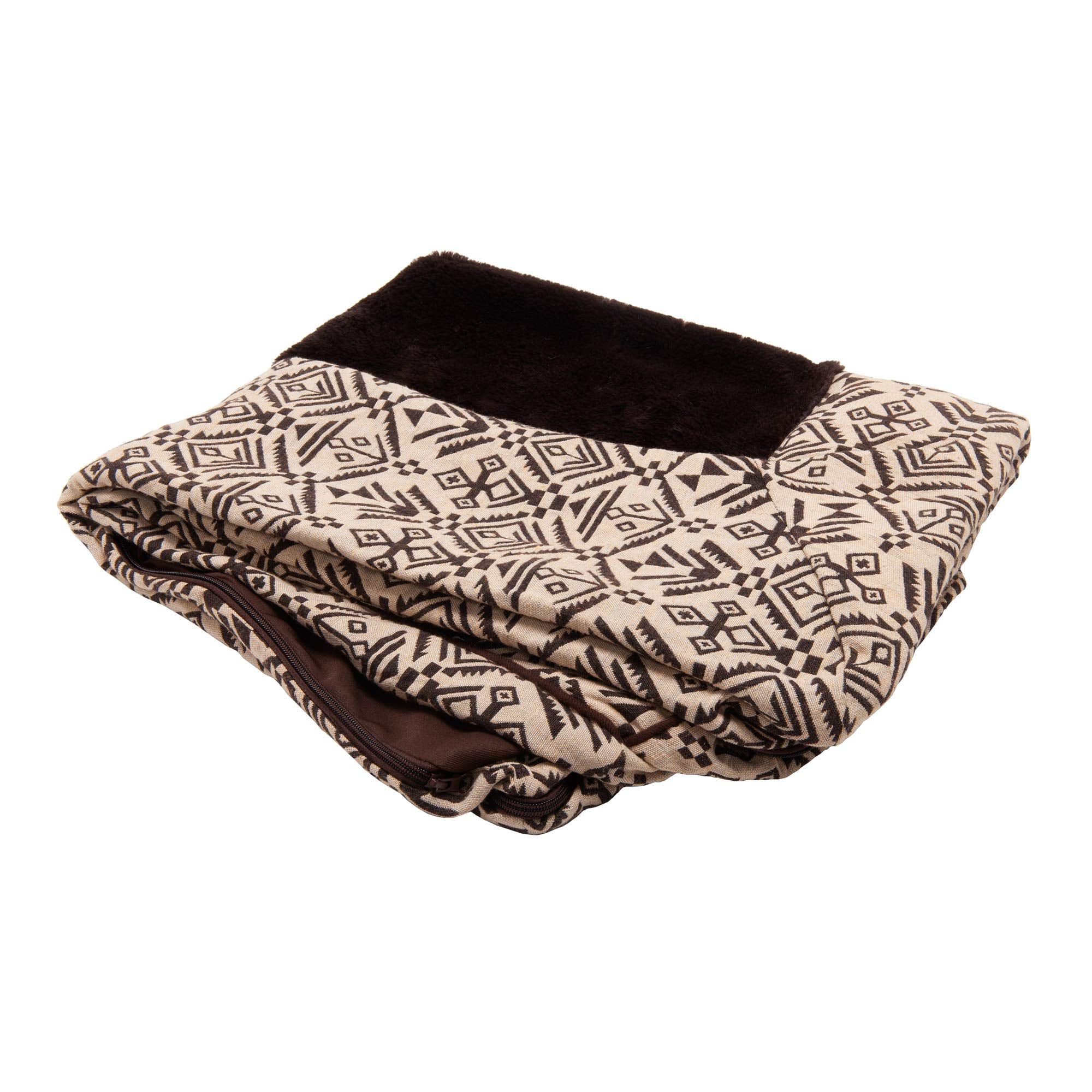 Housse Furhaven Desert Brown pour lit chien Plush Kilim, style et confort