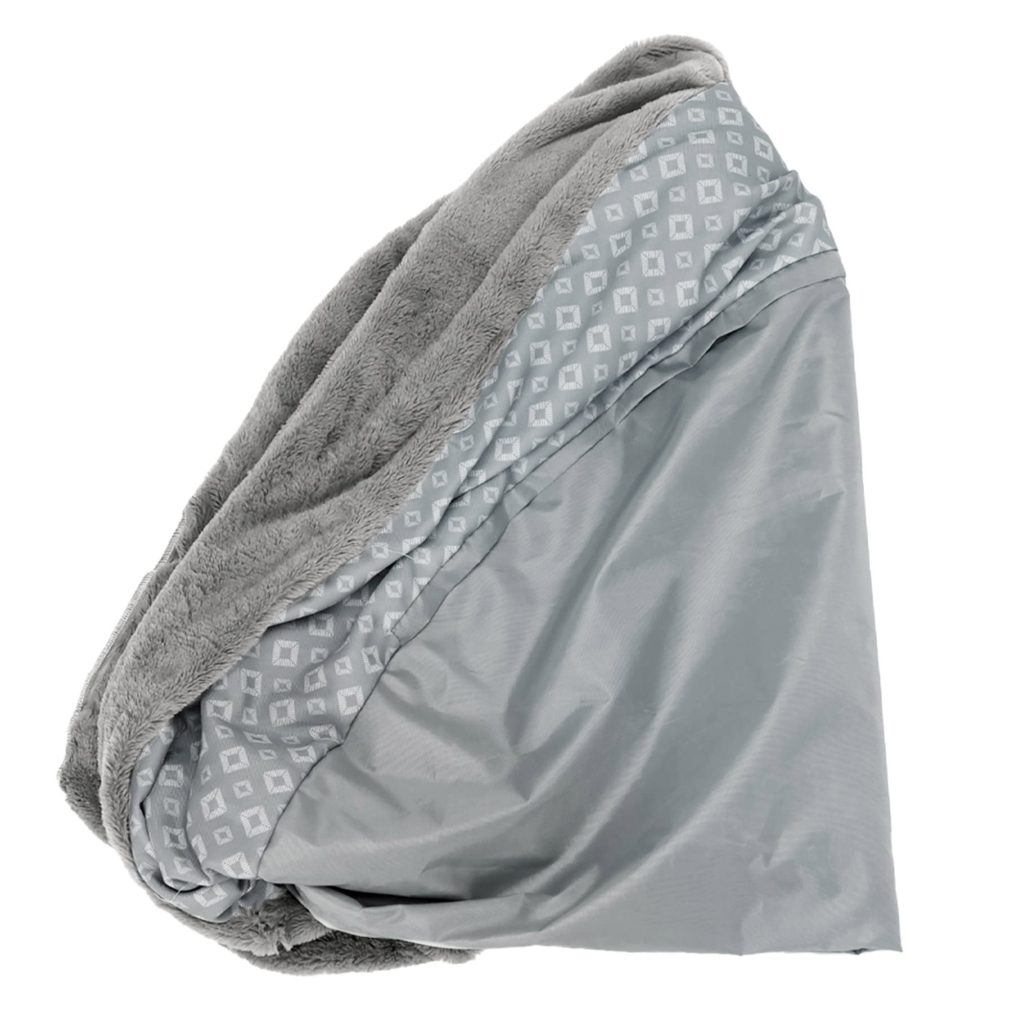 Housse Furhaven remplacement-lit-donut gris XL, lavable en machine pour un entretien simple.