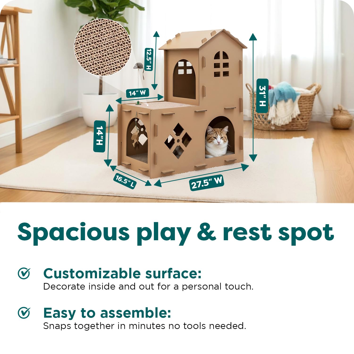 FurHaven Jouets intégrés et herbe à chat pour stimulation et amusement.