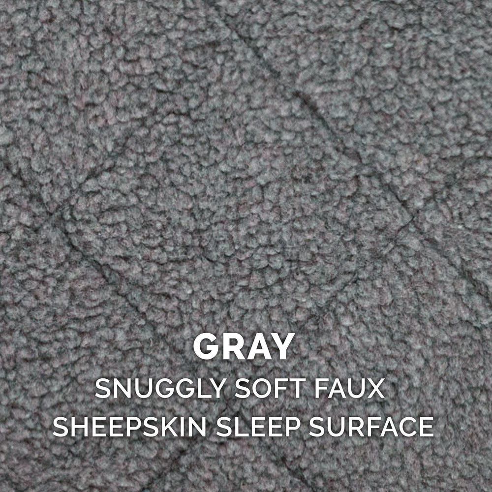 Lit Furhaven gris taille moyenne, adapté pour caisses standard.