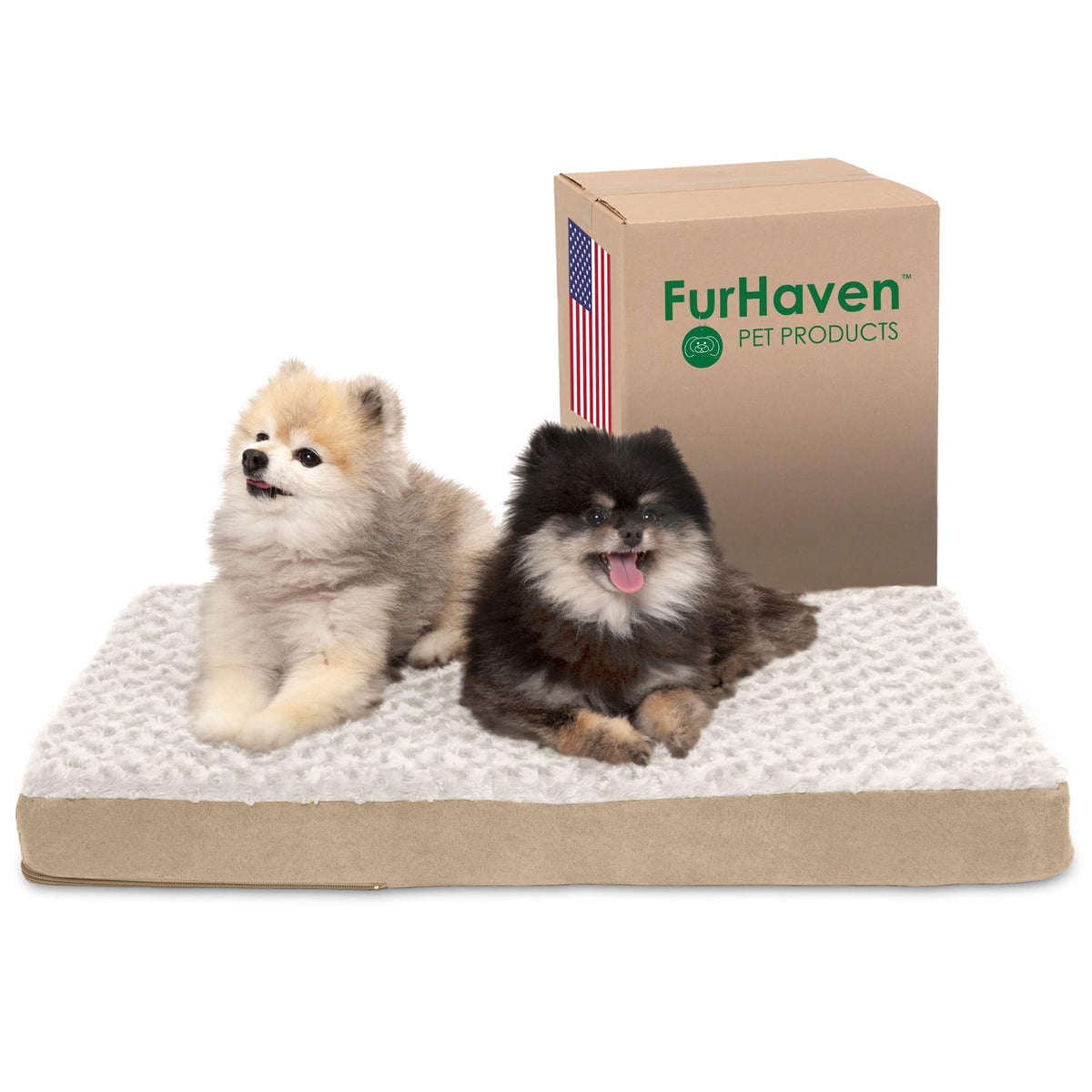Furhaven lit-chien ensemble creme: vue générale du lit pour chien