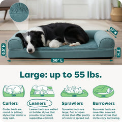FurHaven lit orthopédique pour grands chiens – housse amovible et lavable.