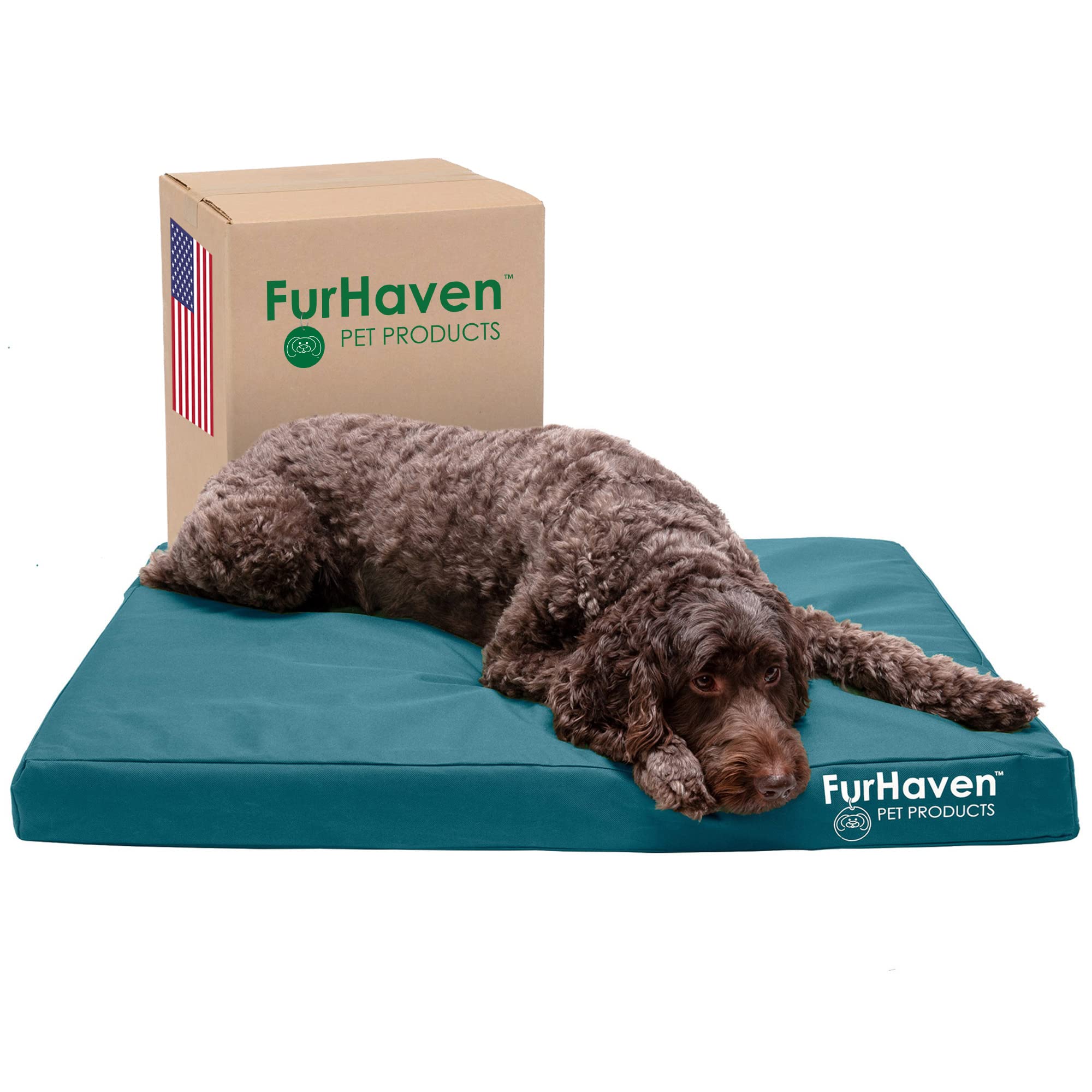 Matelas Furhaven avec logo sur housse Oxford polycanvas imperméable.