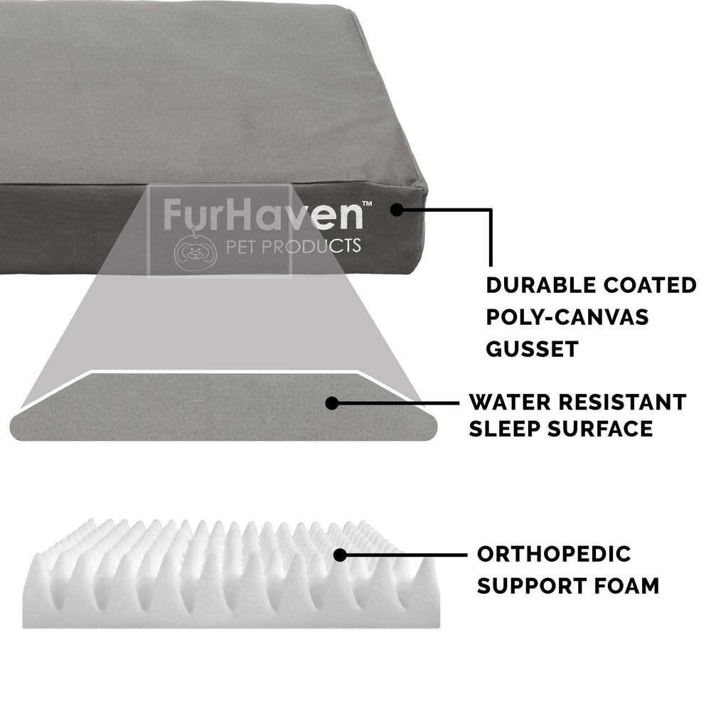 Furhaven matelas Oxford polycanvas gris pierre, surface durable et facile à entretenir.