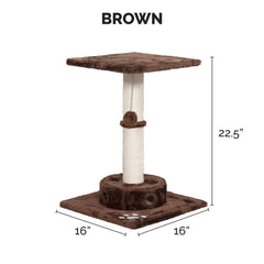 Poste en sisal brun Furhaven, durable et conçu pour l'affûtage des griffes.
