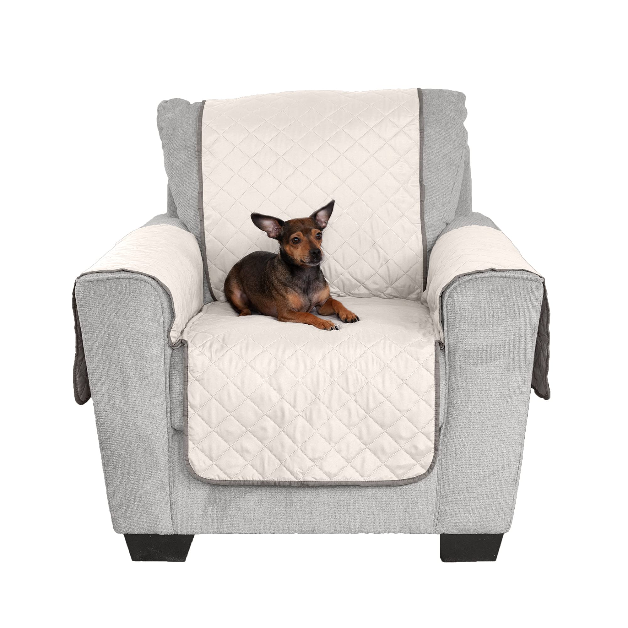 Furhaven protège-chaise réversible gris-brouillard, offre deux styles en un.