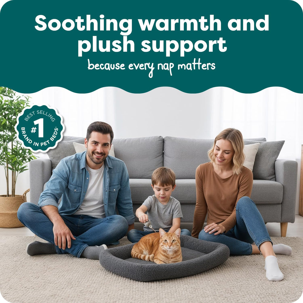 Rebords rembourrés Furhaven sherpa gris, espace sûr pour repos et détente