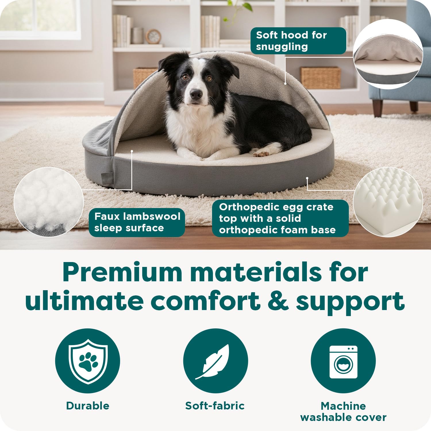 Structure interne en mousse haute densité Furhaven offrant un soutien durable.