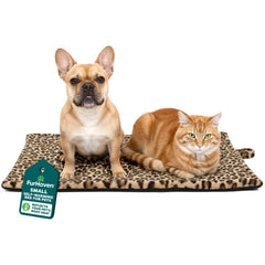 Lit Furhaven ThermaNAP, tapis chauffant chat leopard petit, chaleur douce sans électricité pour repos cosy