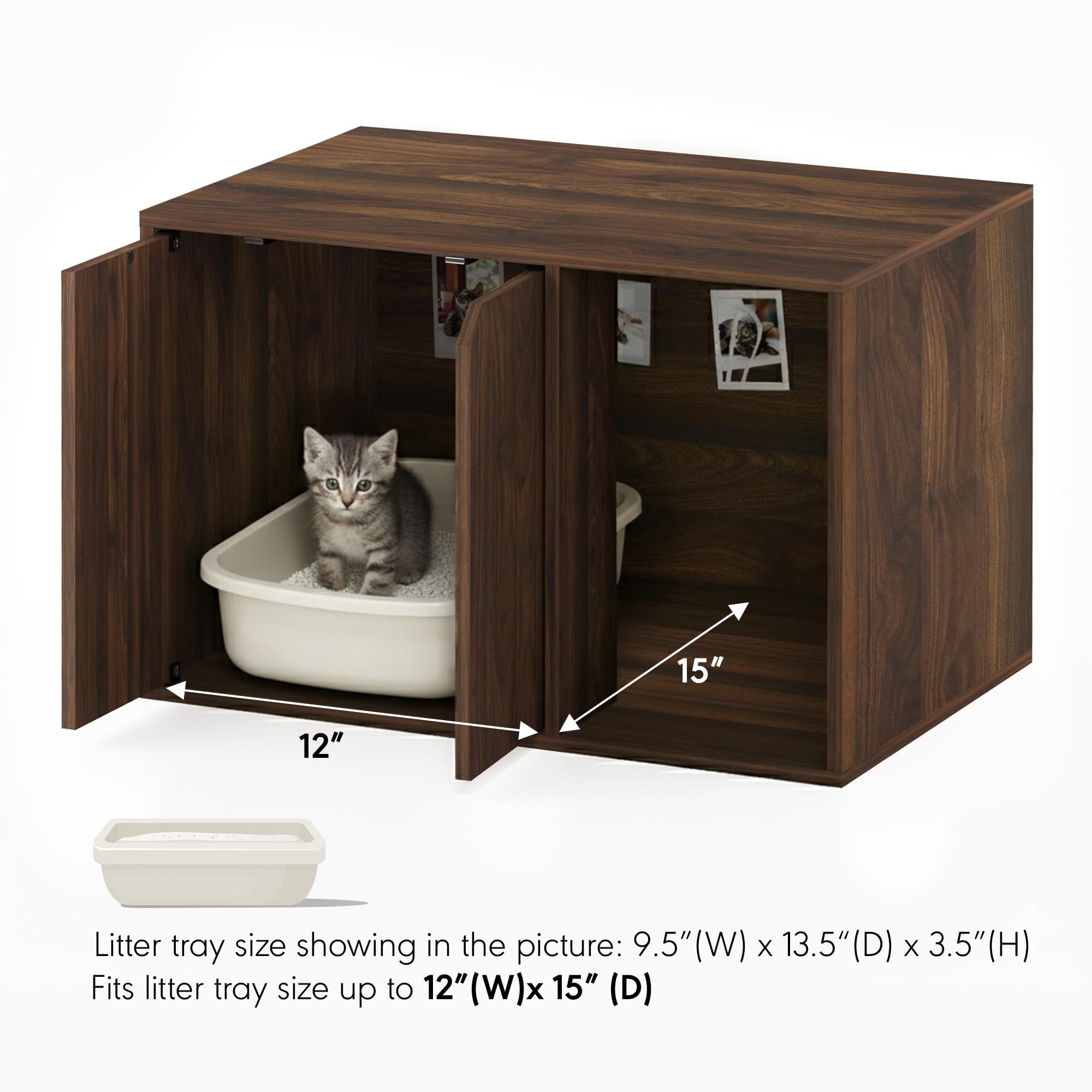 Furinno Peli entrée latérale pratique pour accéder à la litière