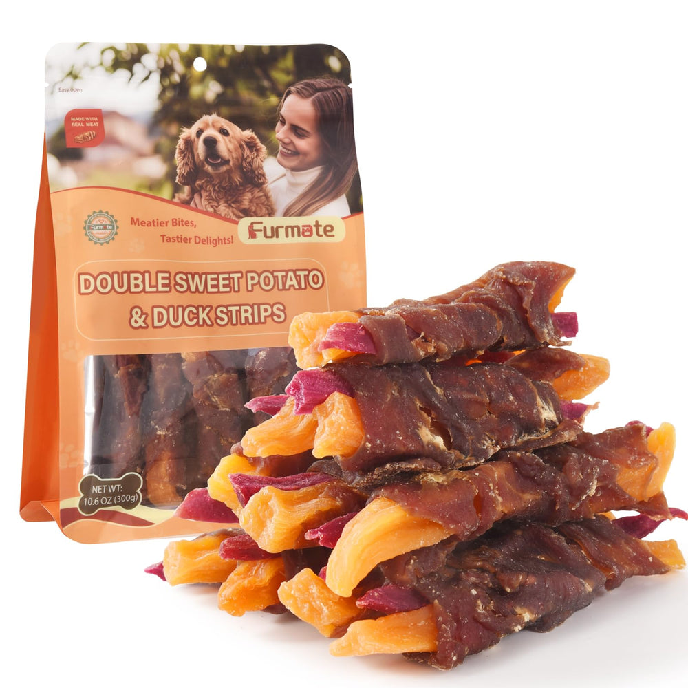 Furmate canard enroulé patate-douce orange — snack protéiné pour chien actif