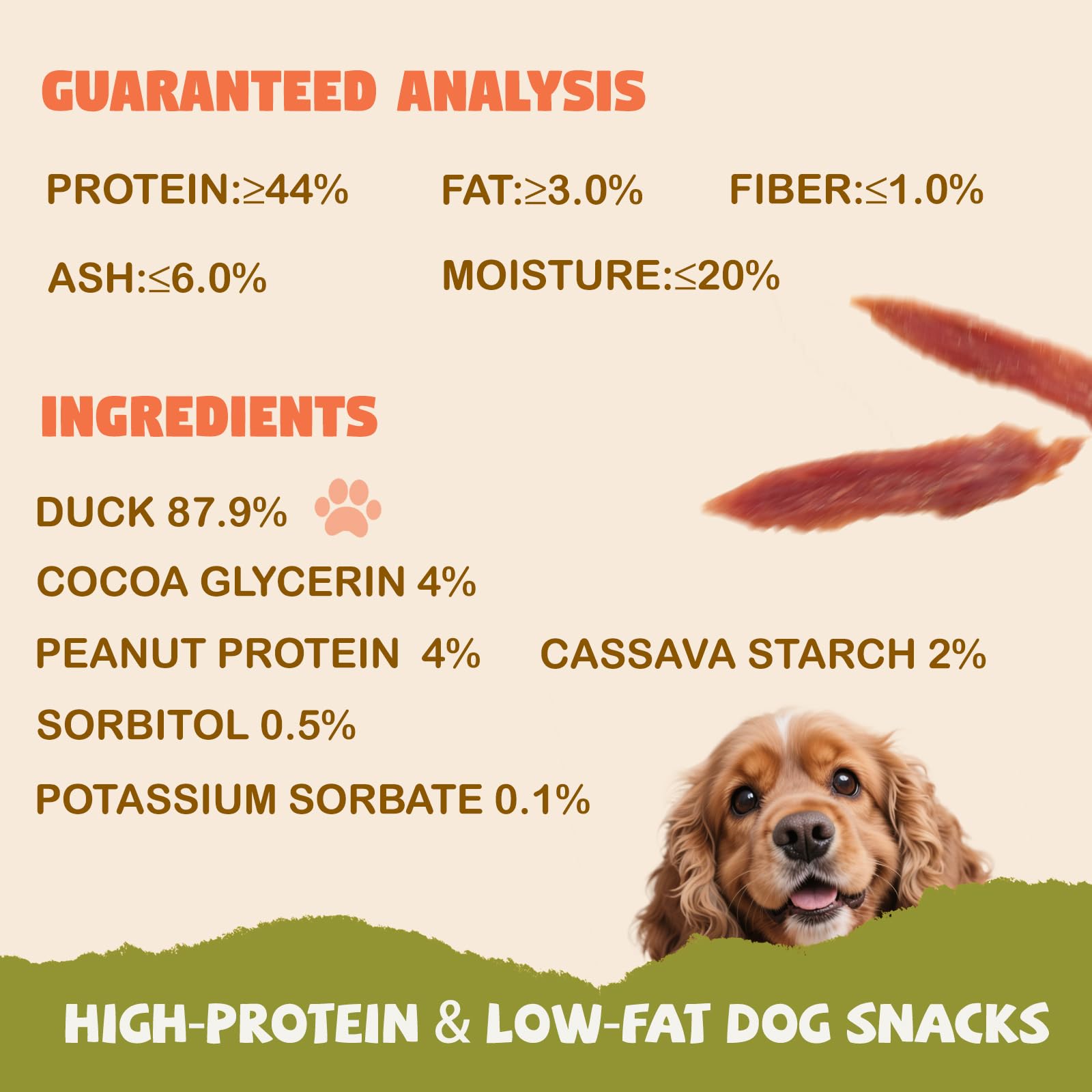 Portion quotidienne Furmate Canard Jerky Tenders, récompense idéale lors de l'entraînement