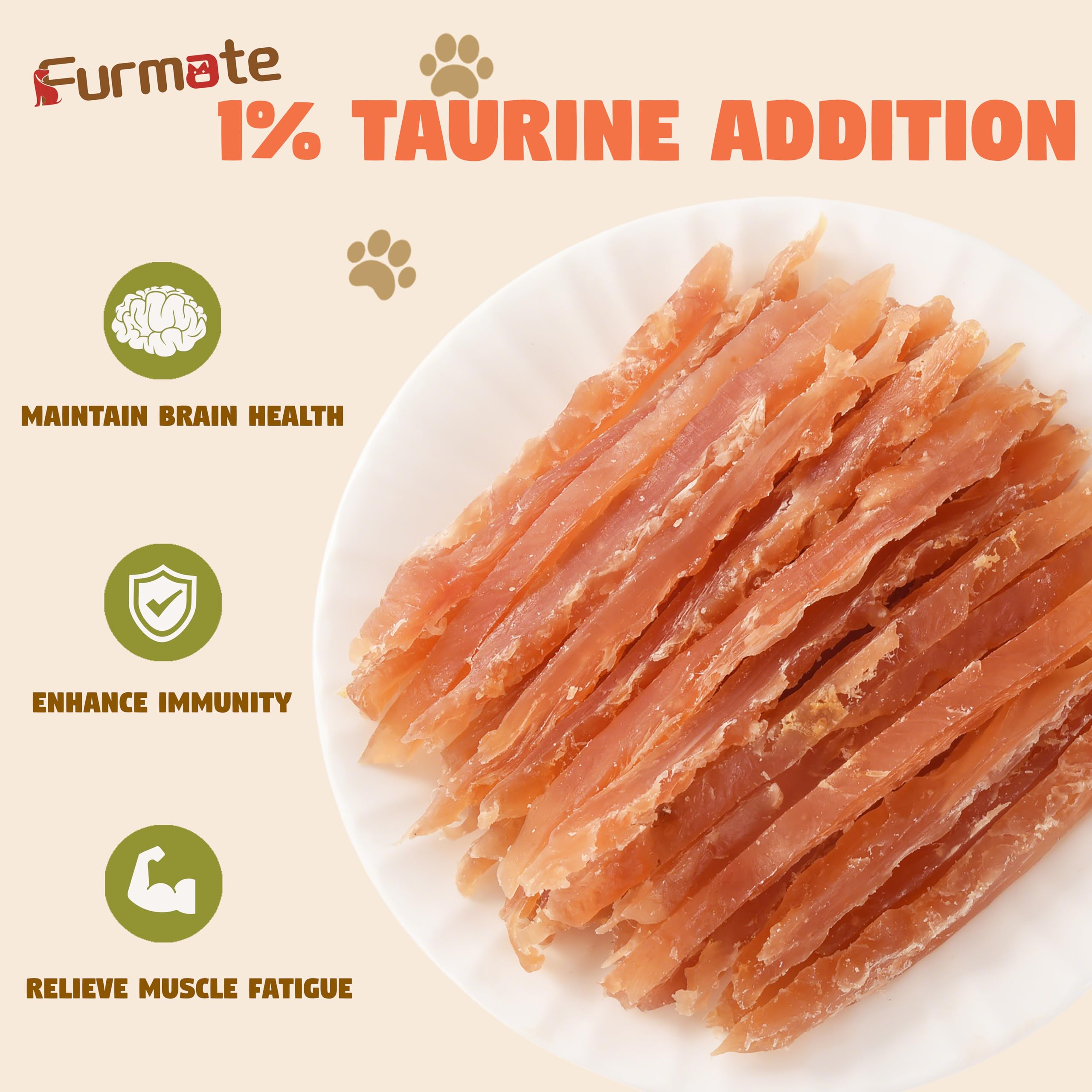 Bâtonnets Furmate au poulet séché, poche ouverte montrant le produit.