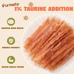 Bâtonnets Furmate au poulet séché, poche ouverte montrant le produit.