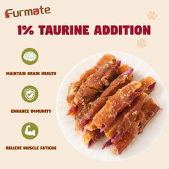 Friandise Furmate poulet viande séchée enroulée patate douce orange pour chiens, nourrissante