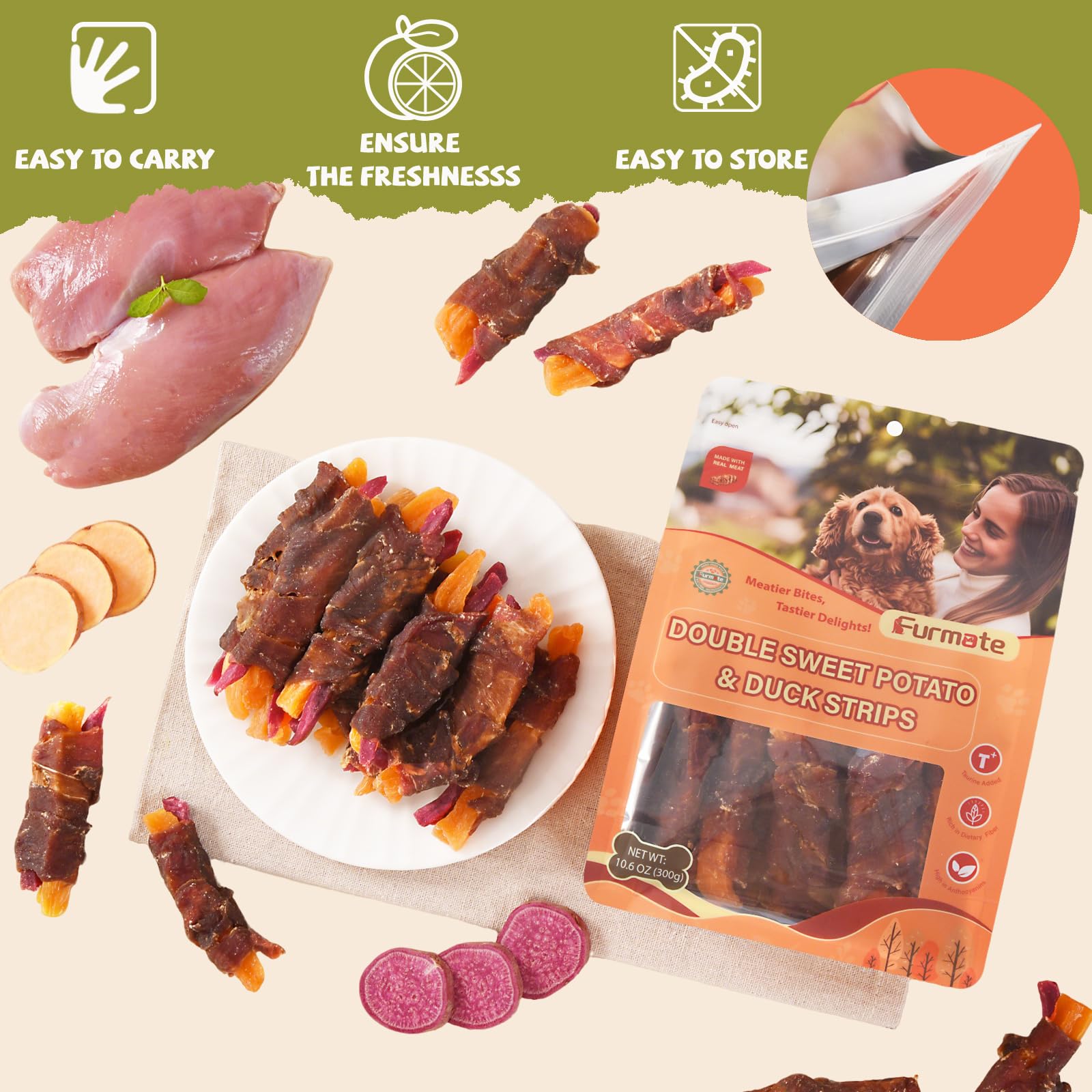 Furmate snack faible graisse calories — option saine pour chiens