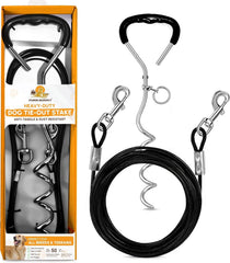 FURR BUNNY câble-liaison chien 20 pieds avec spirale, liberté contrôlée.