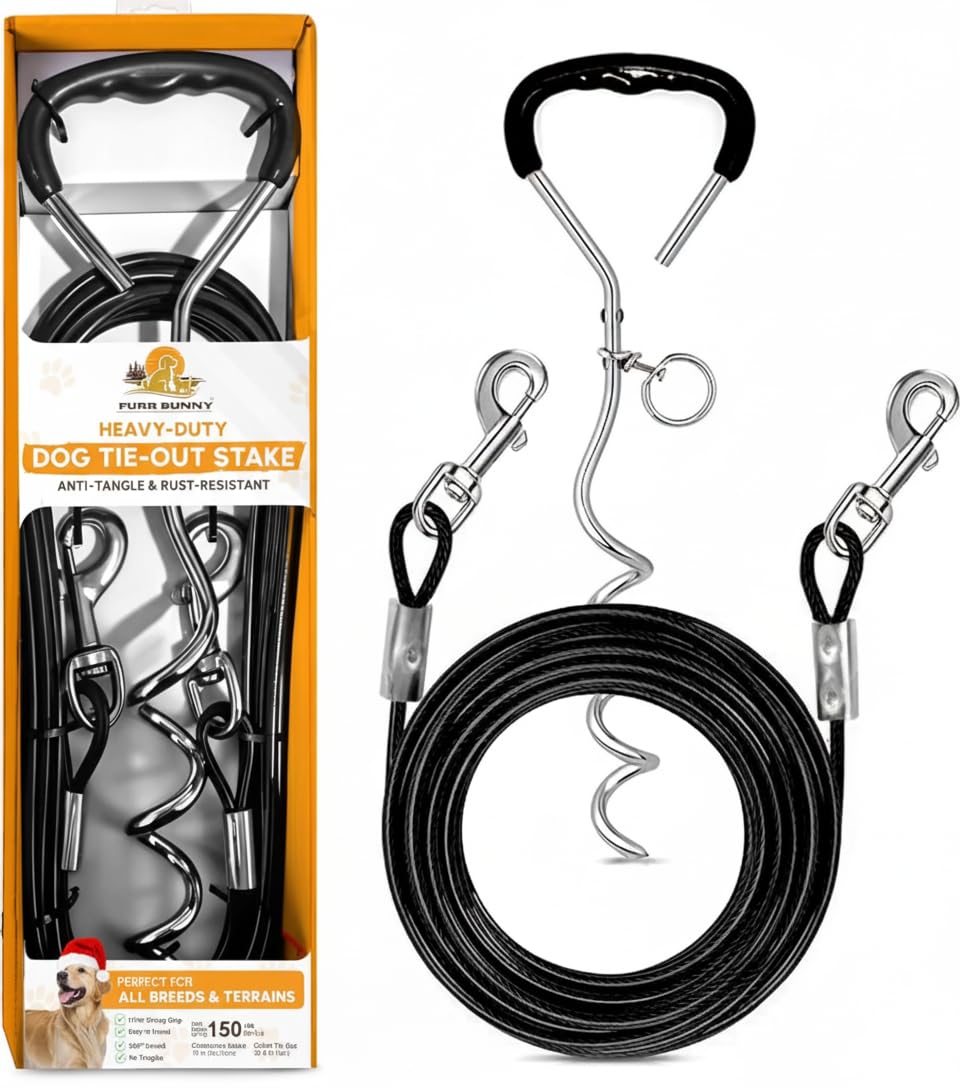 Piquet spirale 18 pouces FURR BUNNY pour fixation robuste en extérieur.