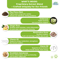 Furriend: composition à base de plantes 7en1 pour peau et poil.
