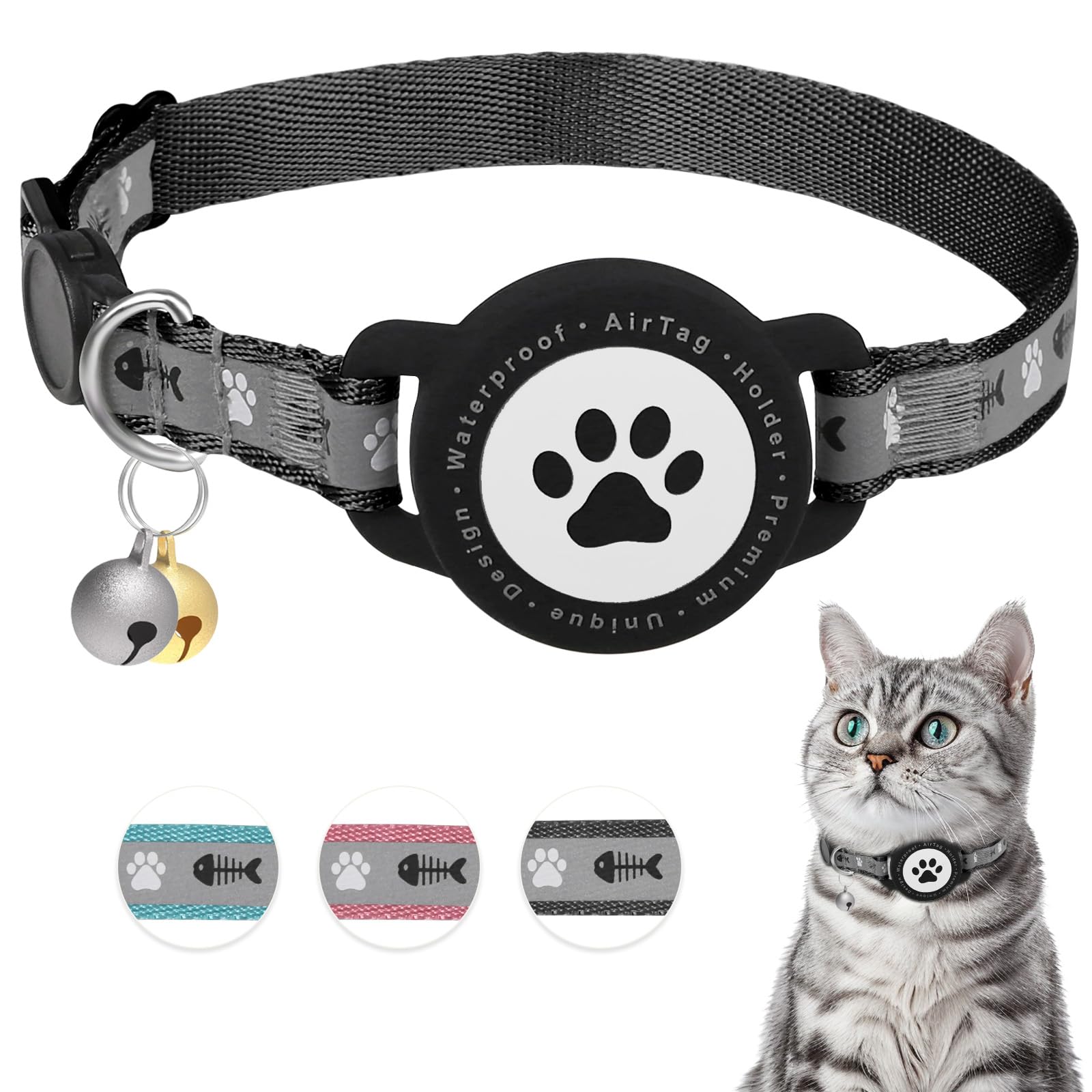 Collier Furrigo AirTag imperméable : léger et pratique pour chats actifs.