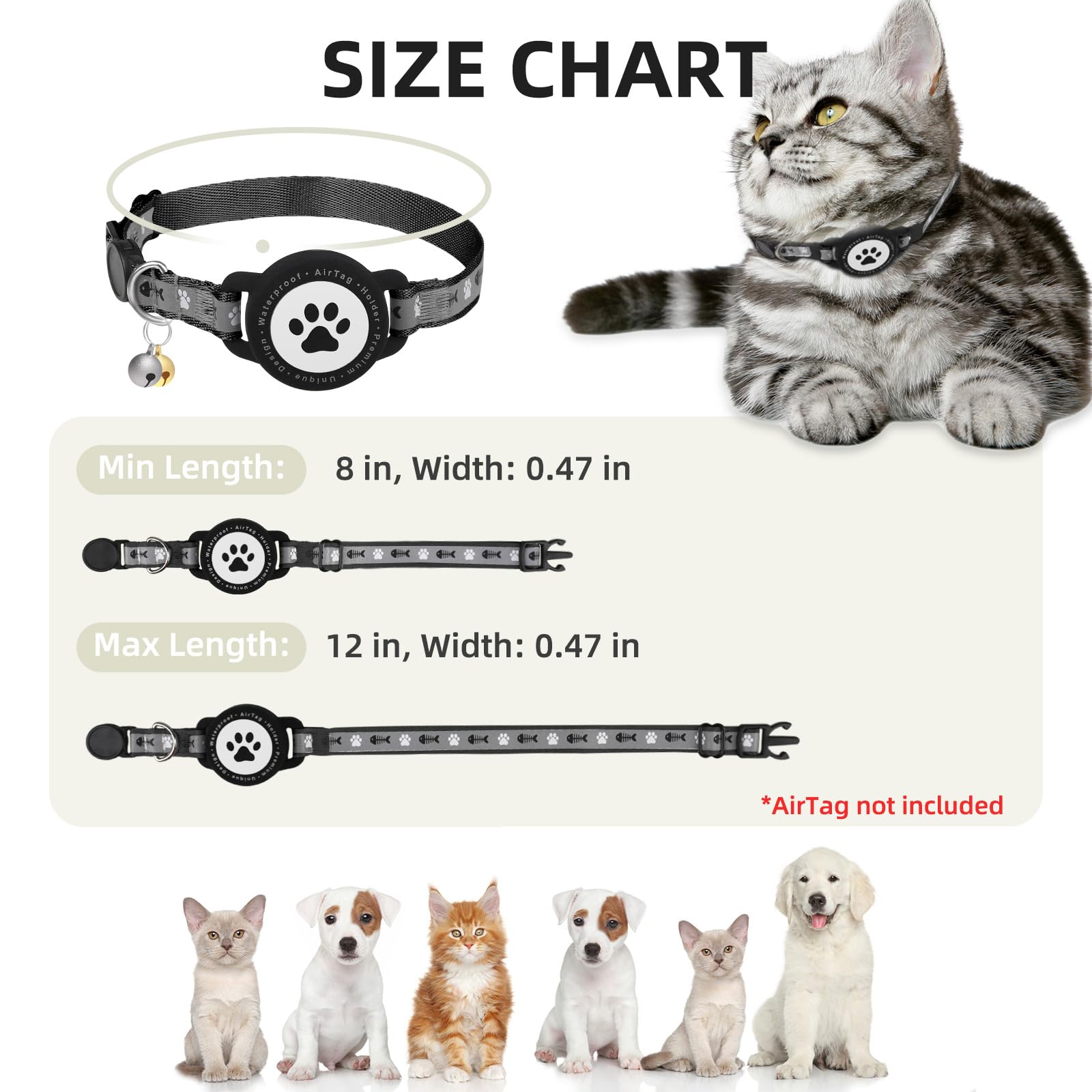 Collier Furrigo AirTag poids léger, confort sans compromis.