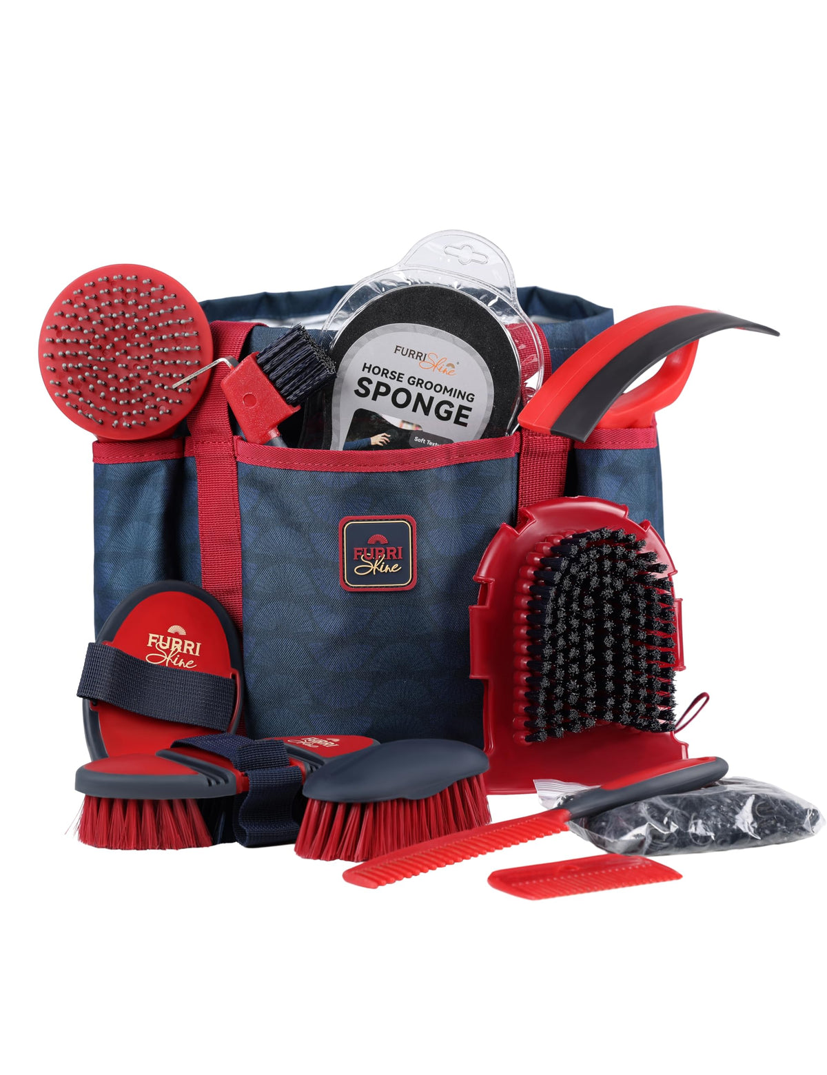 Kit Furrishine de toilettage cheval 11 pièces, ensemble complet pour soins réguliers.
