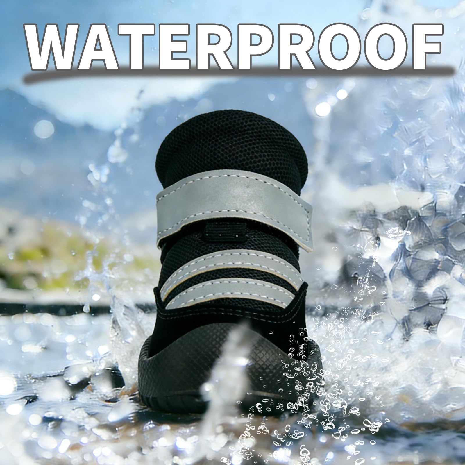 Pointe renforcée en cuir pour plus de durabilité et résistance à l'eau.