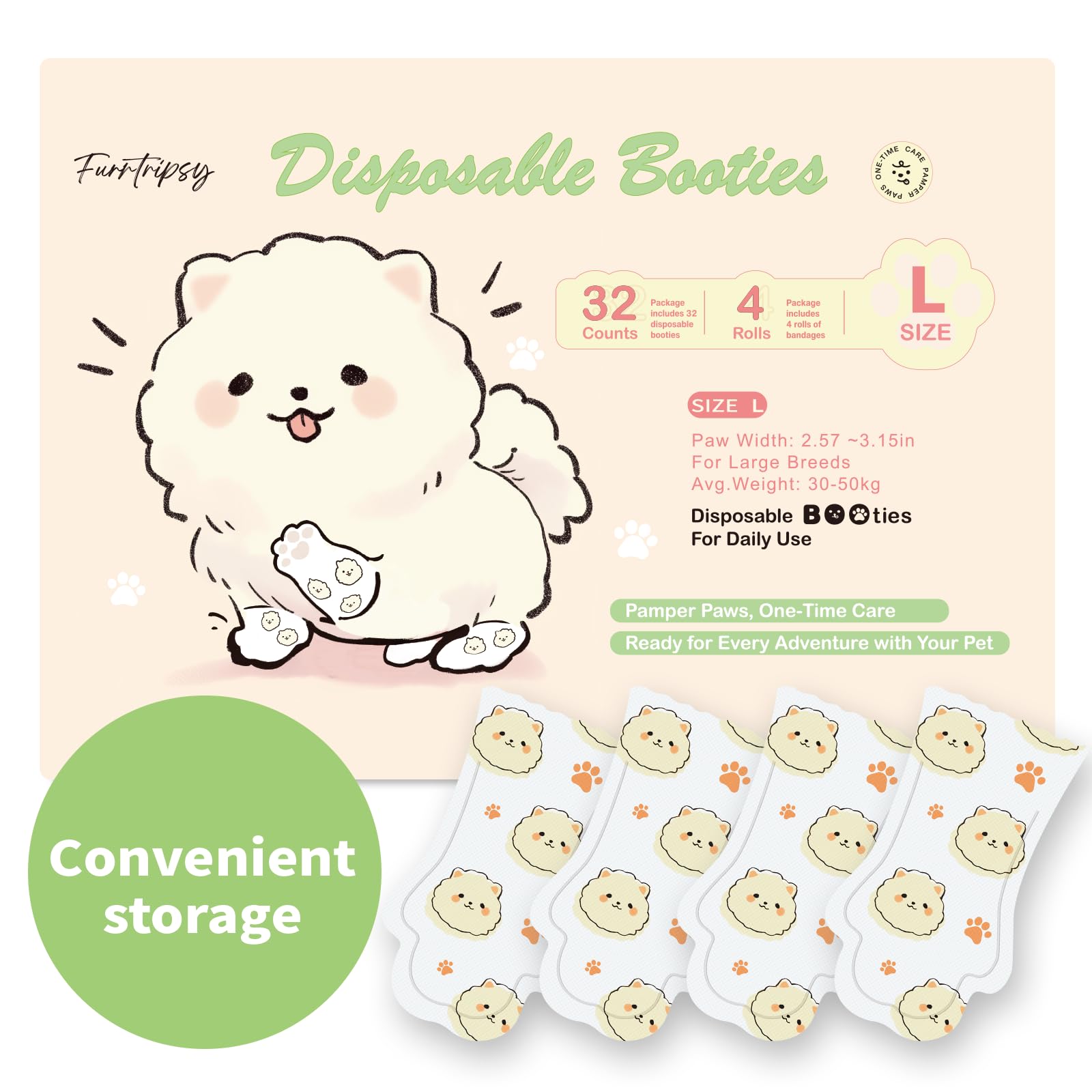 Bottes Furrtripsy pour pattes, respirantes et légères pour activités quotidiennes