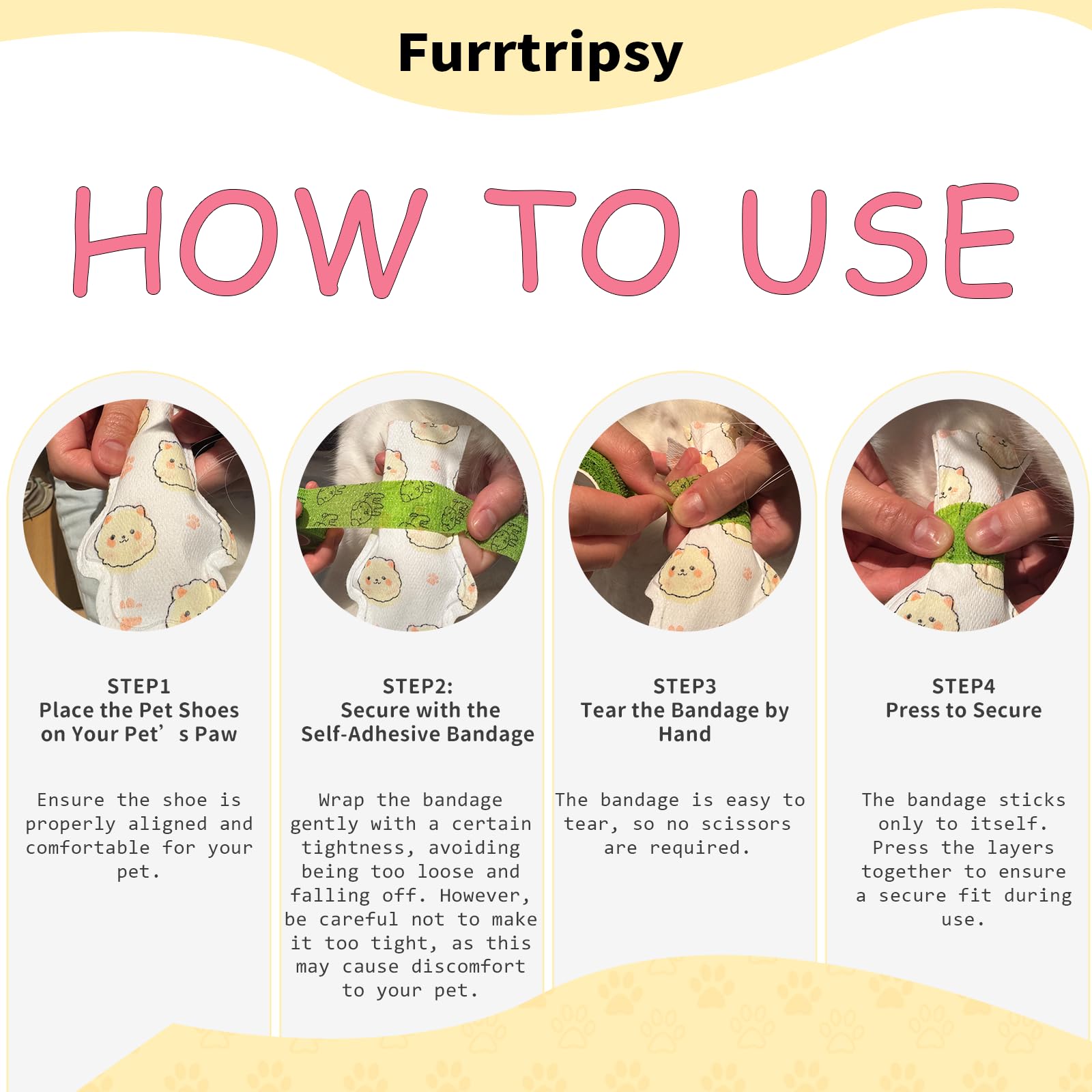 Bottes protectrices Furrtripsy pour pattes, adaptées à la récupération